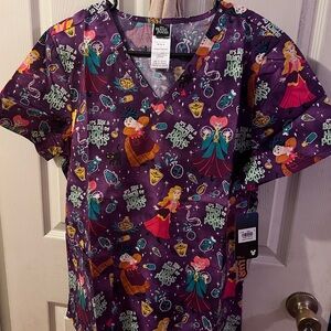 Disney Purple Hocus Pocus Character Scrub Top